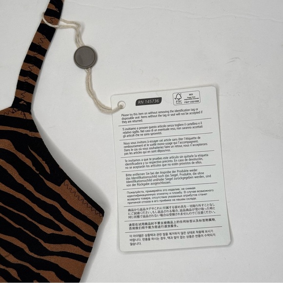 NWT Lisa Marie Fernandez Triangle Bikini Set Zebra Animal Print Stretch LMF Sz 3 - Picture 8 of 15